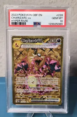 2023 POKEMON OBF EN OBSIDIAN FLAMES HYPER RARE #228 CHARIZARD EX PSA 10 GEM MT - Image 1