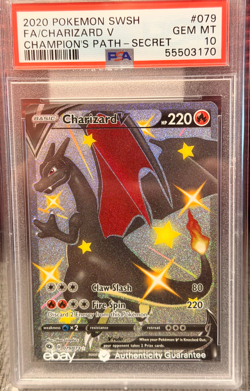 Pokemon TCG Charizard v Champions Path 79/73 Secret Rare PSA10 - Image 1