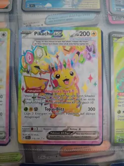 SSP DE 219/191 Pikachu EX Pokemon Karte Sturmische Funken Deutsch NM - Image 1