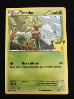 Treecko 3/25 Holo -2021 Pokemon McDonalds 25th Anniversary - PRINT ERROR INK DOT - Image 1