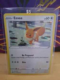 Eevee SWSH190 Pokemon Card Brilliant Stars 2022 Black Star Holo Promo NM - Image 1