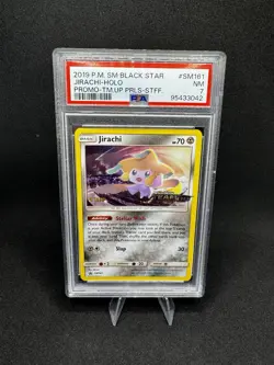 Pokemon Jirachi Team Up SM161 Prerelease Staff Promo Card PSA 7 - Image 1