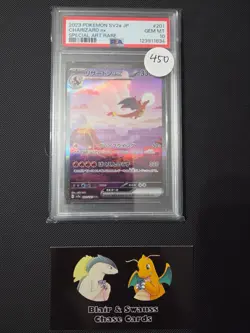 Pokemon Charizard EX SAR 201/165 SV2a 151 Japanese, PSA 10 - Image 1