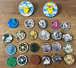 Assorted Pokemon Coin Lot 33 Count Small Coins Japanese 2 Pins - Image 1