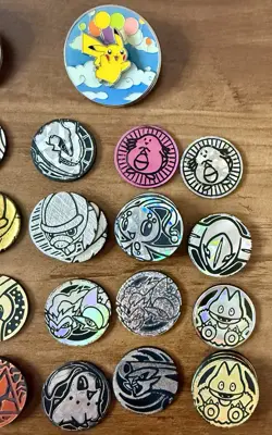 Assorted Pokemon Coin Lot 33 Count Small Coins Japanese 2 Pins - Image 3