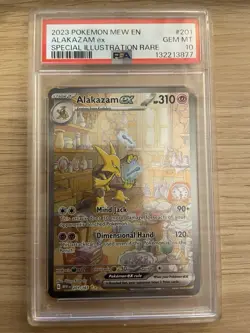 2023 POKEMON MEW EN-151 SPECIAL ILLUSTRATION RARE #201 ALAKAZAM EX PSA 10 - Image 1