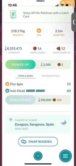 Pokemon Go Legendary Entei ( Normal ) ( Reduced) - Image 2
