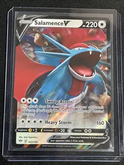 Salamence V Holo Half Art Ultra Rare 143/189 Pokemon TCG Darkness Ablaze NM/M - Image 1