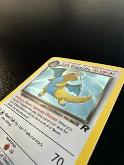 2000 Pokemon Team Rocket Dark Dragonite Holo #5 Unlimited - Rare Vintage Swirl - Image 3