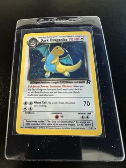 2000 Pokemon Team Rocket Dark Dragonite Holo #5 Unlimited - Rare Vintage Swirl - Image 4