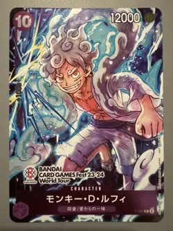 ONE PIECE CARD GAME MONKEY.D.LUFFY P-041 BANDAI CARD GAMES FEST 23-24 WORLD TOUR - Image 1