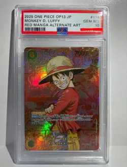 One Piece Card D. Luffy OP13-118 PSA10 Comic Para - Image 1