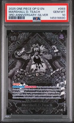 PSA 10 Marshall D. Teach Silver SP #OP09-093 3rd Anniversary One Piece English - Image 1