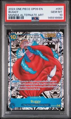 PSA 10 Buggy Manga Alternate Art #OP09-051 One Piece English - Image 1