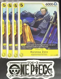 4x One Piece OP07-113 UC Roronoa Zoro - English - Regular - Play Set - NM/M - Image 1