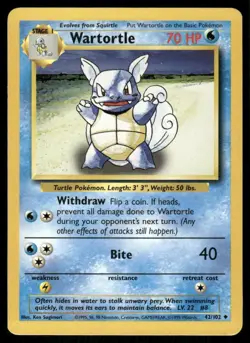 Wartortle 42/102 Base Set Pokemon TCG trading card - Image 1