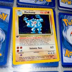 Pokemon TCG Base Set Machamp 8/102 1st Edition Holo Card Lot Nintendo - Image 1