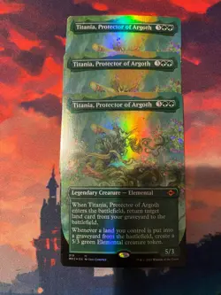 MTG Modern Horizons 2 Titania Protector of Argoth Borderless Foil x 3 - Image 1