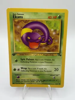 Pokemon Ekans Fossil 1st Edition 46/62 Common 40 HP Regular Card NM - Image 1