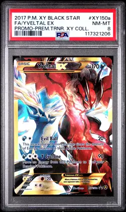 2017 POKEMON XY BLACK STAR PROMO PREM TRAINER XY COLL FULL ART/YVELTAL EX PSA 8 - Image 1