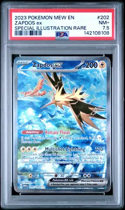 2023 POKEMON MEW EN-151 SPECIAL ILLUSTRATION RARE #202 ZAPDOS EX PSA 7.5 - Image 1