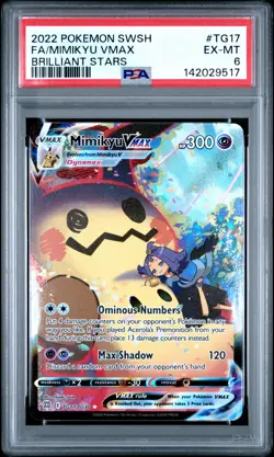 2022 POKEMON SWORD & SHIELD BRILLIANT STARS #TG17 FULL ART/MIMIKYU VMAX PSA 6 - Image 1