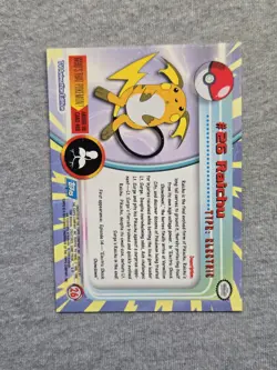 Raichu #26 Topps 1999 Blue Label TV Animation Edition Non Holo Pokemon 1999 - Image 2