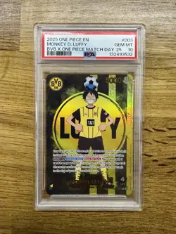 One Piece Monkey D. Luffy BVB Dortmund Match Day Promo 2025 - PSA 10 - Image 1