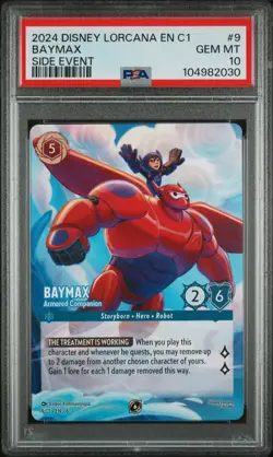 DISNEY LORCANA EN-C1 SIDE EVENT #9 BAYMAX - ARMORED COMPANION PSA 10 - Image 1
