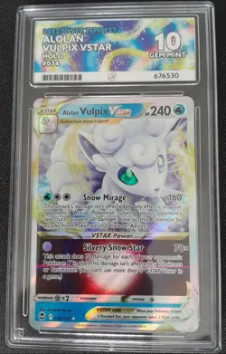 Psa 10 Alolan Vulpix VSTAR 034/195 Silver Tempest Pokemon Card - Image 1
