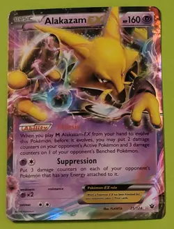 Pokemon Alakazam EX TCG Ultra Rare Holo Card 25/124 XY Fates Collide - Image 1