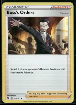 Pokemon - Boss's Orders 154/192 Giovanni Holo Rebel Clash NM - Image 1