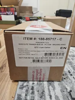 Pokemon Center Temporal Forces Elite Trainer Box Walking Wake 4x ETB Sealed Case - Image 1