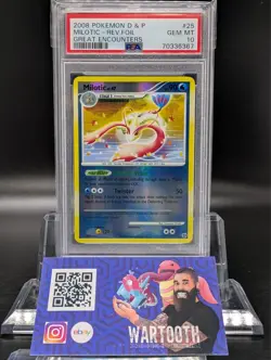 2008 POKEMON DIAMOND & PEARL GREAT ENCOUNTERS #25 MILOTIC-REVERSE FOIL PSA 10 - Image 1
