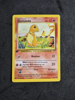 Original Pokemon Karte Glumanda 1.Edition Base Deutsch NM - Image 1