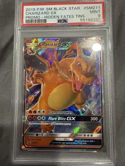 2019 Pokemon Black Star Promo Hidden Fates Tins Charizard GX SM211 PSA 9 MINT - Image 1