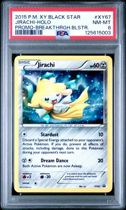 2015 POKEMON XY BLACK STAR PROMOS BREAKTHROUGH BLISTER #XY67 JIRACHI-HOLO PSA 8 - Image 1