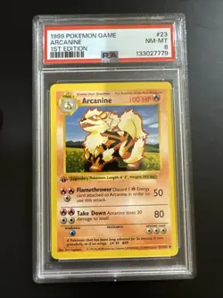 Pokemon Arcanine 23/102 1st Edition Base Set PSA 8 Near Mint - Image 1