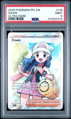 2025 POKEMON PFL EN-PHANTASMAL FLAMES ULTRA RARE #118 DAWN PSA 9 - Image 1