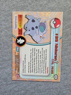 Nidoran #29 1999 Topps Pokemon TV Animation Edition Series 1 Blue Logo - Image 2
