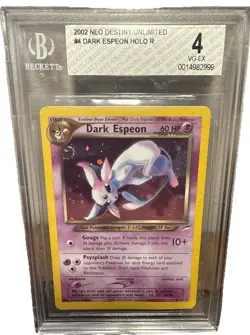Pokemon TCG Dark Espeon Neo Destiny Holo Rare Card 4/105 2002 - BGS 4 - SWIRL! - Image 1