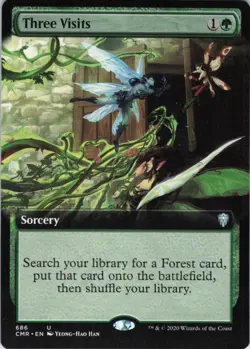 MTG Three Visits (Extended Art) (686) | NM | Commander Legends {CMR} - Image 1