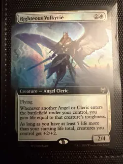 Righteous Valkyrie (Extended Art) Kaldheim FOIL - MTG - NM - Image 1