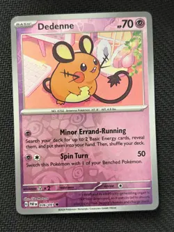 Dedenne - Reverse Holo - Paldean Fates - Pink & Pastel Pokemon Gallery - Image 1