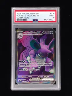 Rocket's Nidoking ex 216 Pokemon Destined Rivals PSA 9 🔥🔥🔥 - Image 1