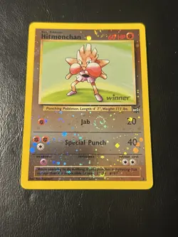 Hitmonchan #2 Best of Game WINNER Stamp Reverse Holo Pokemon TRIPLE SWIRL - Image 1