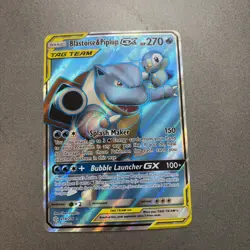 Pokemon TCG Blastoise Piplup GX Full Art Tag Team 214/236 Cosmic Eclipse NM - Image 1