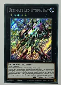 Ultimate Leo Utopia Ray BROL-EN027 (NM) Secret Rare 1st Edition YuGiOh! TCG - Image 1