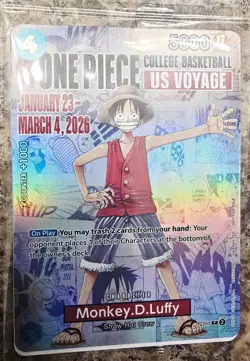 Monkey.D.Luffy (055) (College Basketball US Voyage) P-055 One Piece Promotion... - Image 1