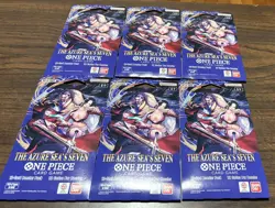 One Piece TCG OP14 The Azure Sea’s Seven Sleeved Booster Packs Lot of 6 Sealed - Image 1